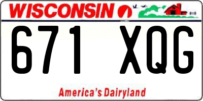 WI license plate 671XQG