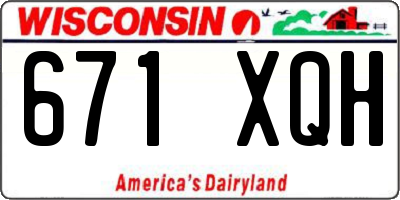 WI license plate 671XQH