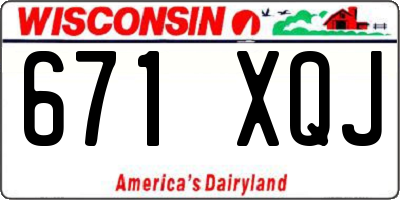 WI license plate 671XQJ