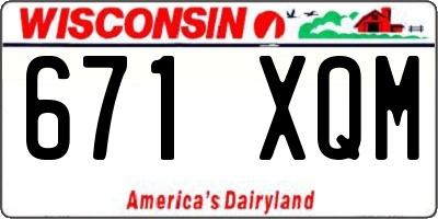WI license plate 671XQM