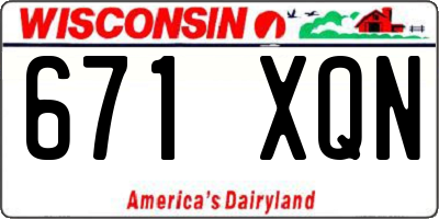 WI license plate 671XQN