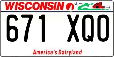WI license plate 671XQO