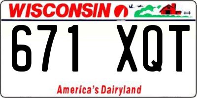 WI license plate 671XQT