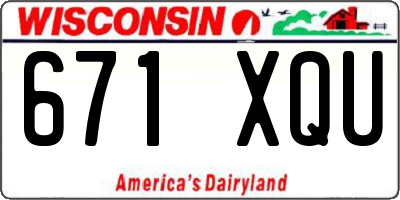 WI license plate 671XQU
