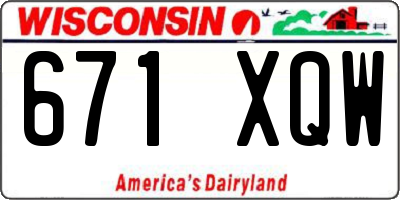 WI license plate 671XQW