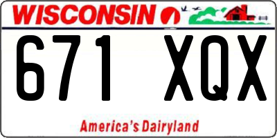 WI license plate 671XQX