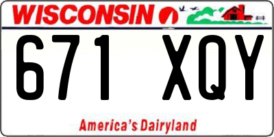 WI license plate 671XQY