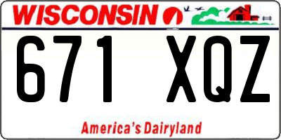 WI license plate 671XQZ