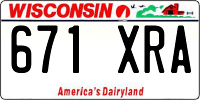 WI license plate 671XRA