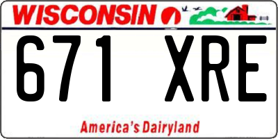 WI license plate 671XRE