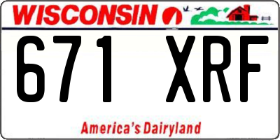 WI license plate 671XRF
