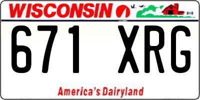 WI license plate 671XRG