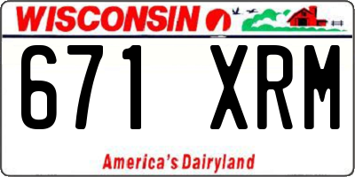 WI license plate 671XRM