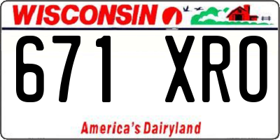 WI license plate 671XRO