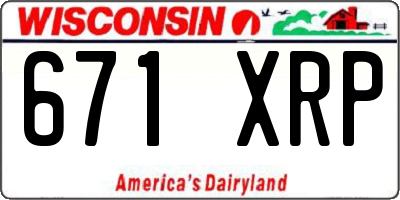 WI license plate 671XRP
