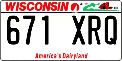WI license plate 671XRQ