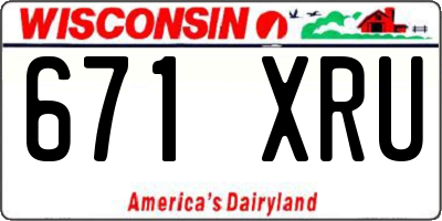 WI license plate 671XRU