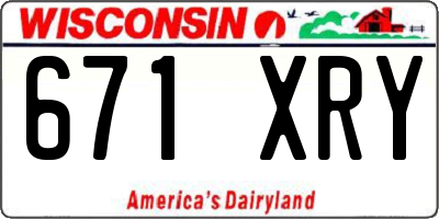 WI license plate 671XRY