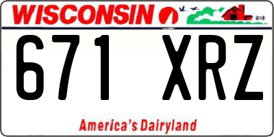 WI license plate 671XRZ