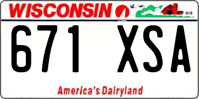 WI license plate 671XSA
