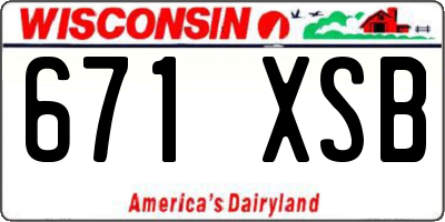 WI license plate 671XSB