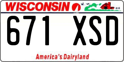 WI license plate 671XSD
