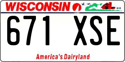 WI license plate 671XSE