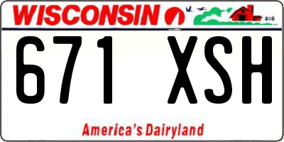 WI license plate 671XSH