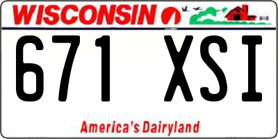 WI license plate 671XSI
