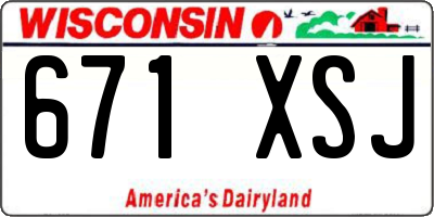 WI license plate 671XSJ