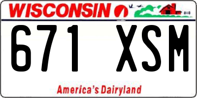 WI license plate 671XSM