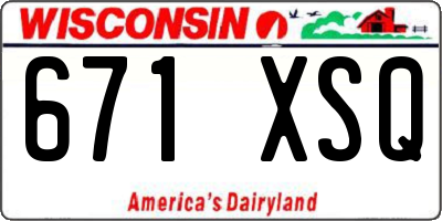 WI license plate 671XSQ