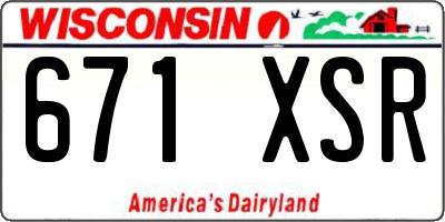 WI license plate 671XSR