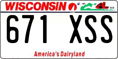 WI license plate 671XSS