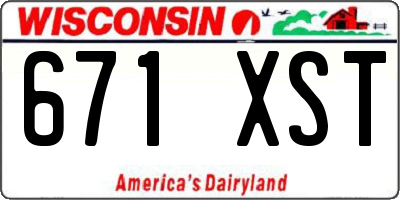 WI license plate 671XST