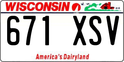 WI license plate 671XSV