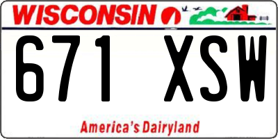 WI license plate 671XSW