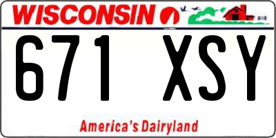 WI license plate 671XSY