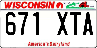 WI license plate 671XTA