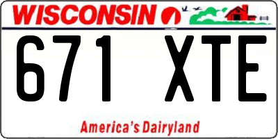 WI license plate 671XTE