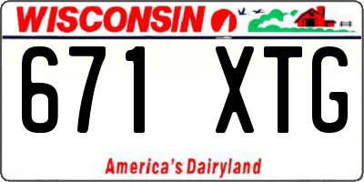 WI license plate 671XTG