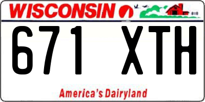 WI license plate 671XTH