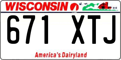 WI license plate 671XTJ