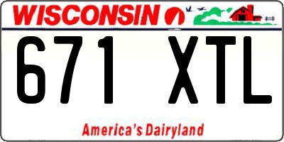 WI license plate 671XTL