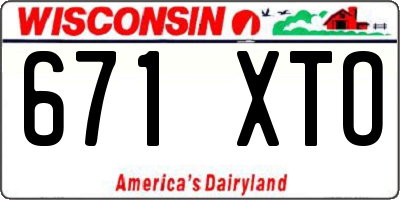 WI license plate 671XTO
