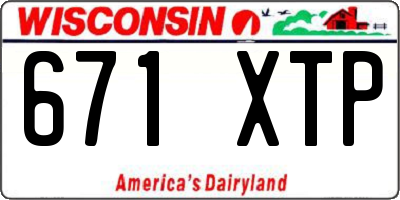 WI license plate 671XTP