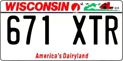 WI license plate 671XTR