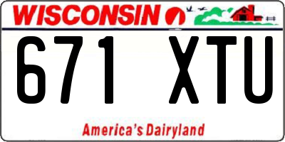 WI license plate 671XTU
