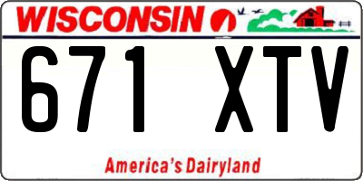 WI license plate 671XTV