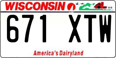 WI license plate 671XTW